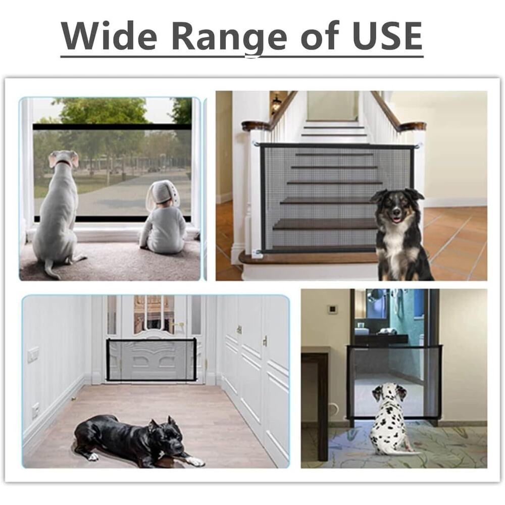 Baby or Dog Gate for Stairs No Drilling 43.3"  x 28.3" for Stairs/Doorways Black